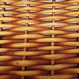 rectangular wicker storage pan with protective canvas cover