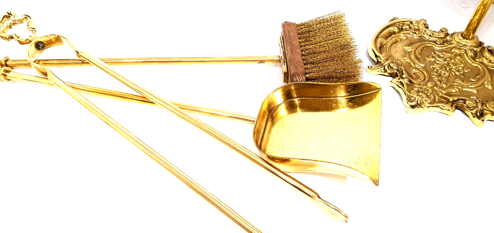 Solid brass fireplace servant 3 accessories