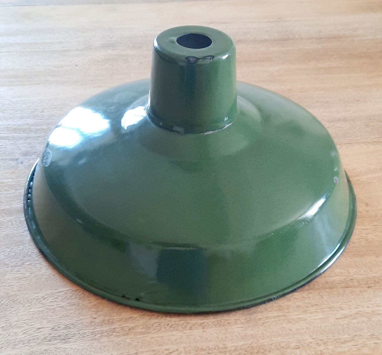 Vintage enamelled metal lampshade