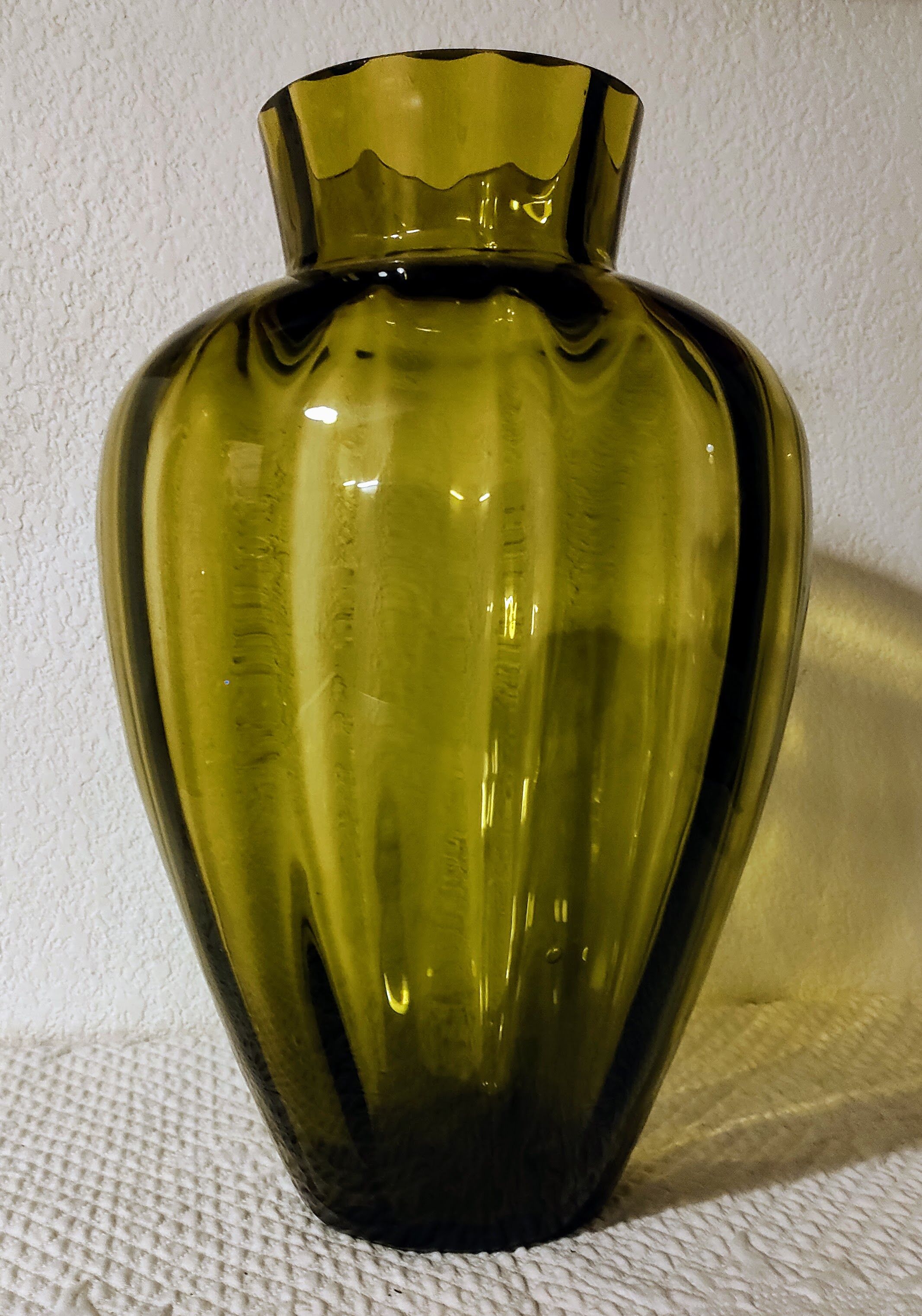 Olive green art deco vase