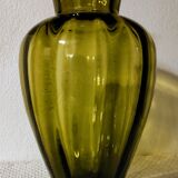Olive green art deco vase