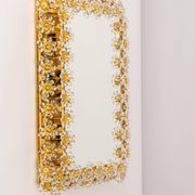 Spectacular backlit mirror in gilded brass and crystal glass by Palwa, Germany.