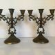Pair of baroque brass candle holders