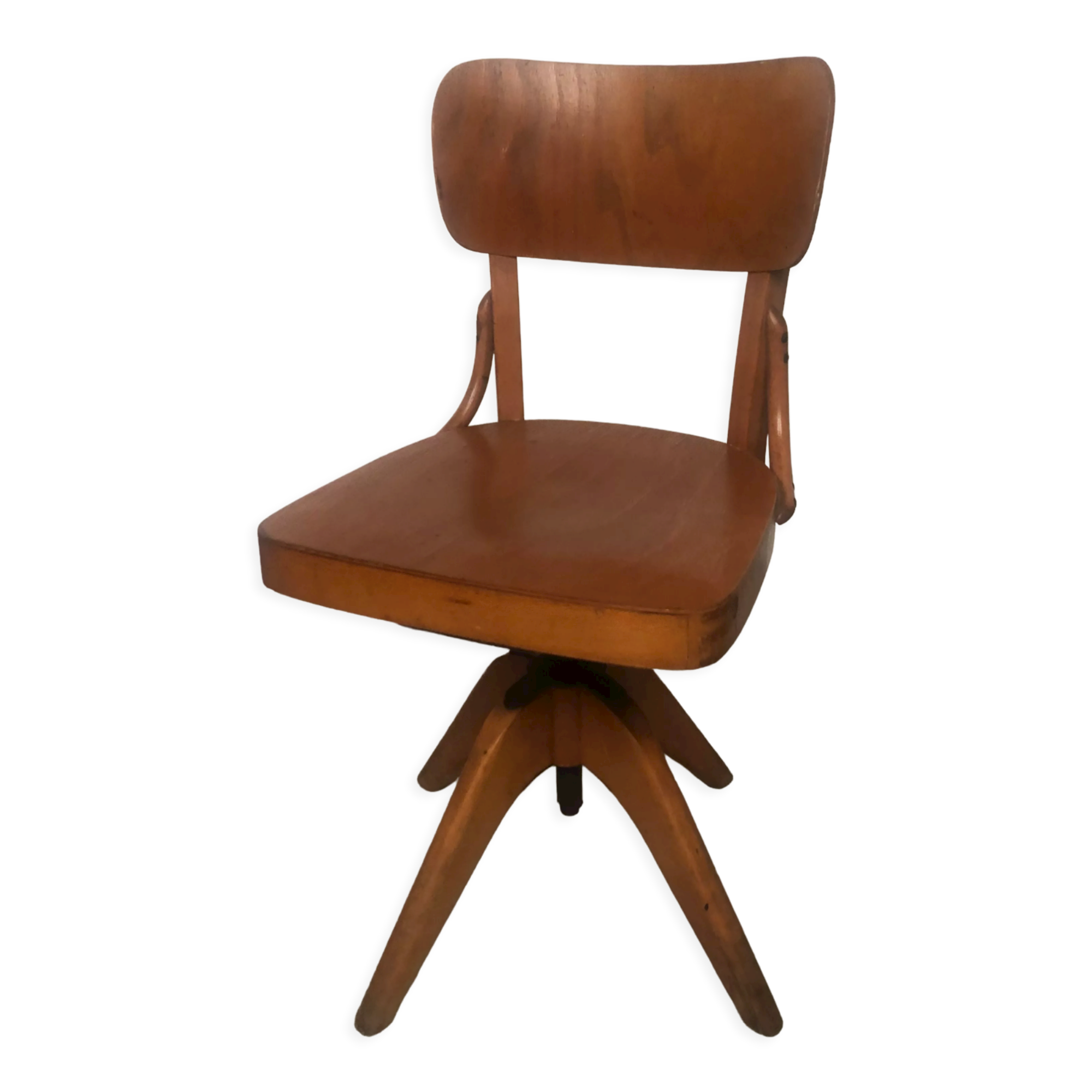 Office chair blond wood 50-60s vintage