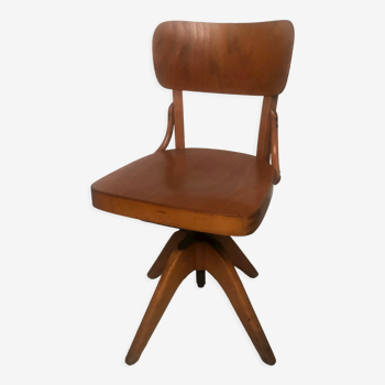 Office chair blond wood 50-60s vintage