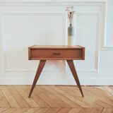 Renovated vintage Scandinavian style bedside table