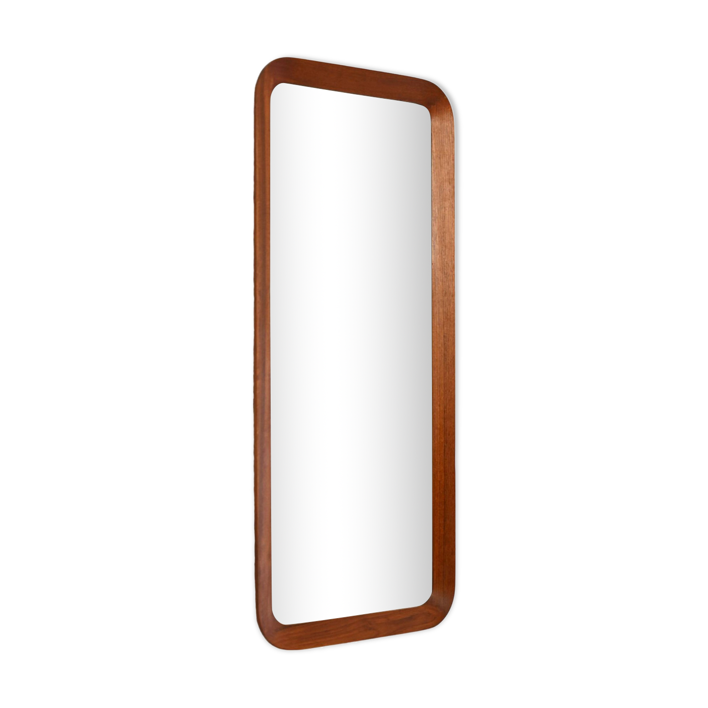 Teak mirror with beveled frame