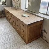 XL oak counter, trade furniture with multi-drawers