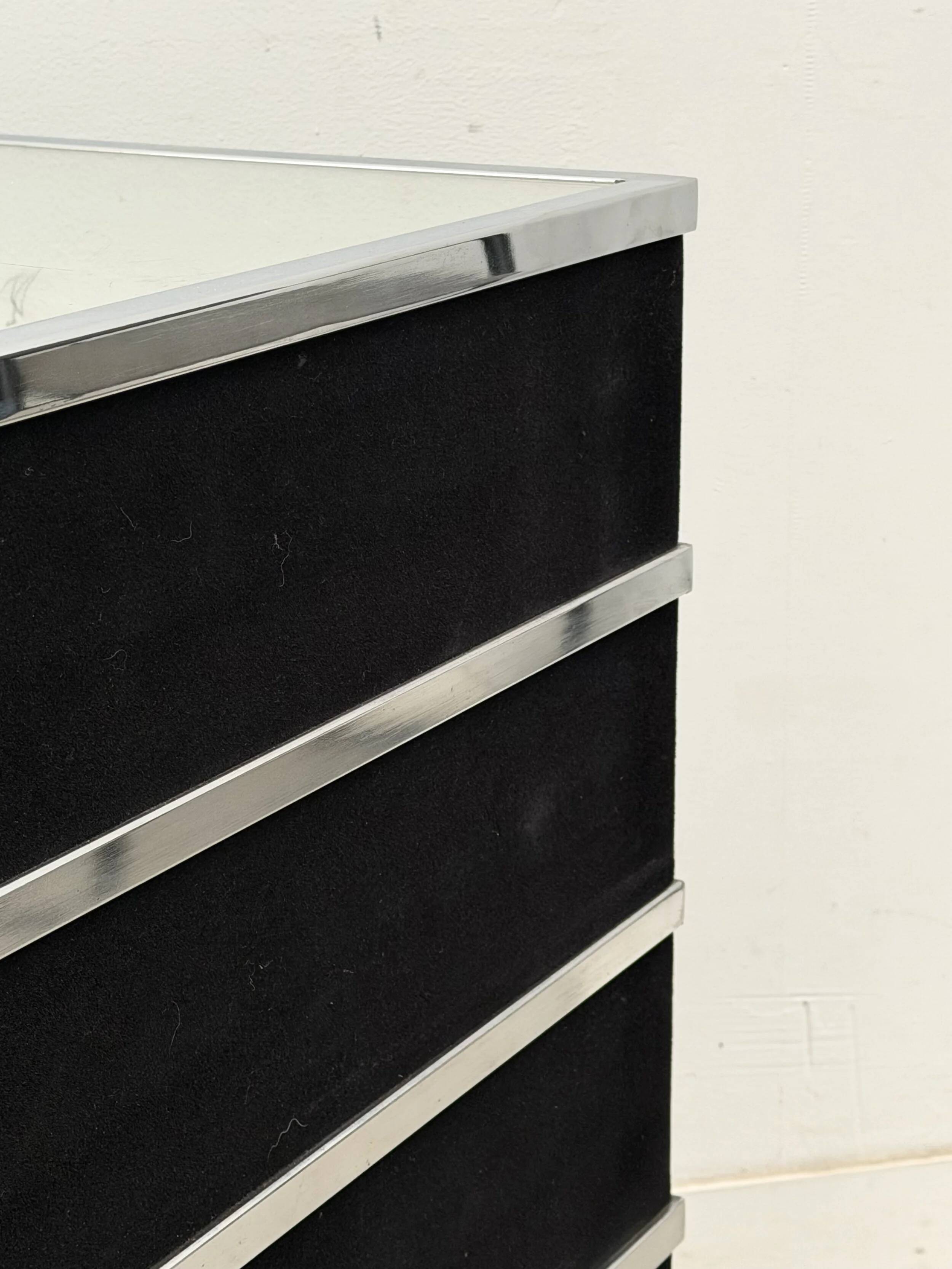 Mirror column, chrome and nubuck, 1970