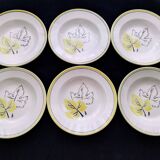 6 Badonviller FB earthenware soup plates