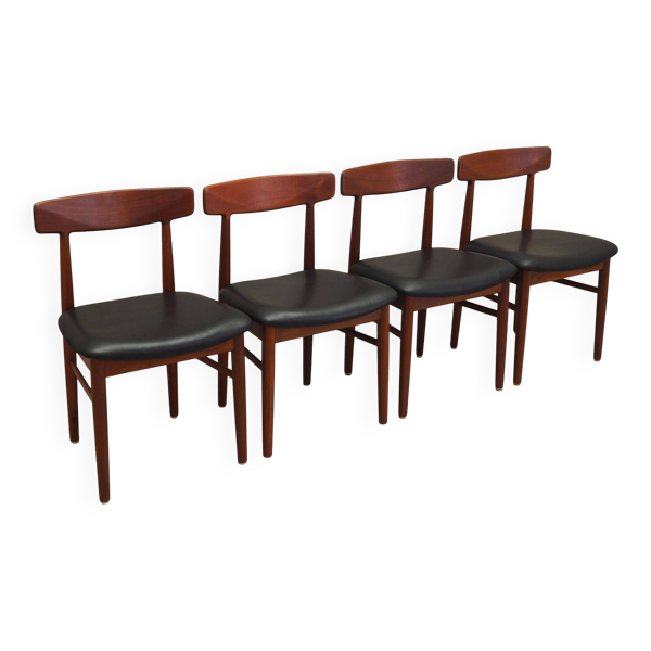 4 chaises danoises en teck par Bruno Hansen, années 1960