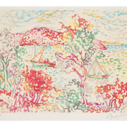 Les voiliers lucien neuquelman (1909-1988) lithograph, signed in pencil and numbered