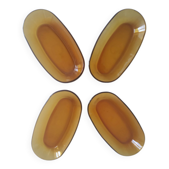 Plats à condiment ambré de la marque duralex