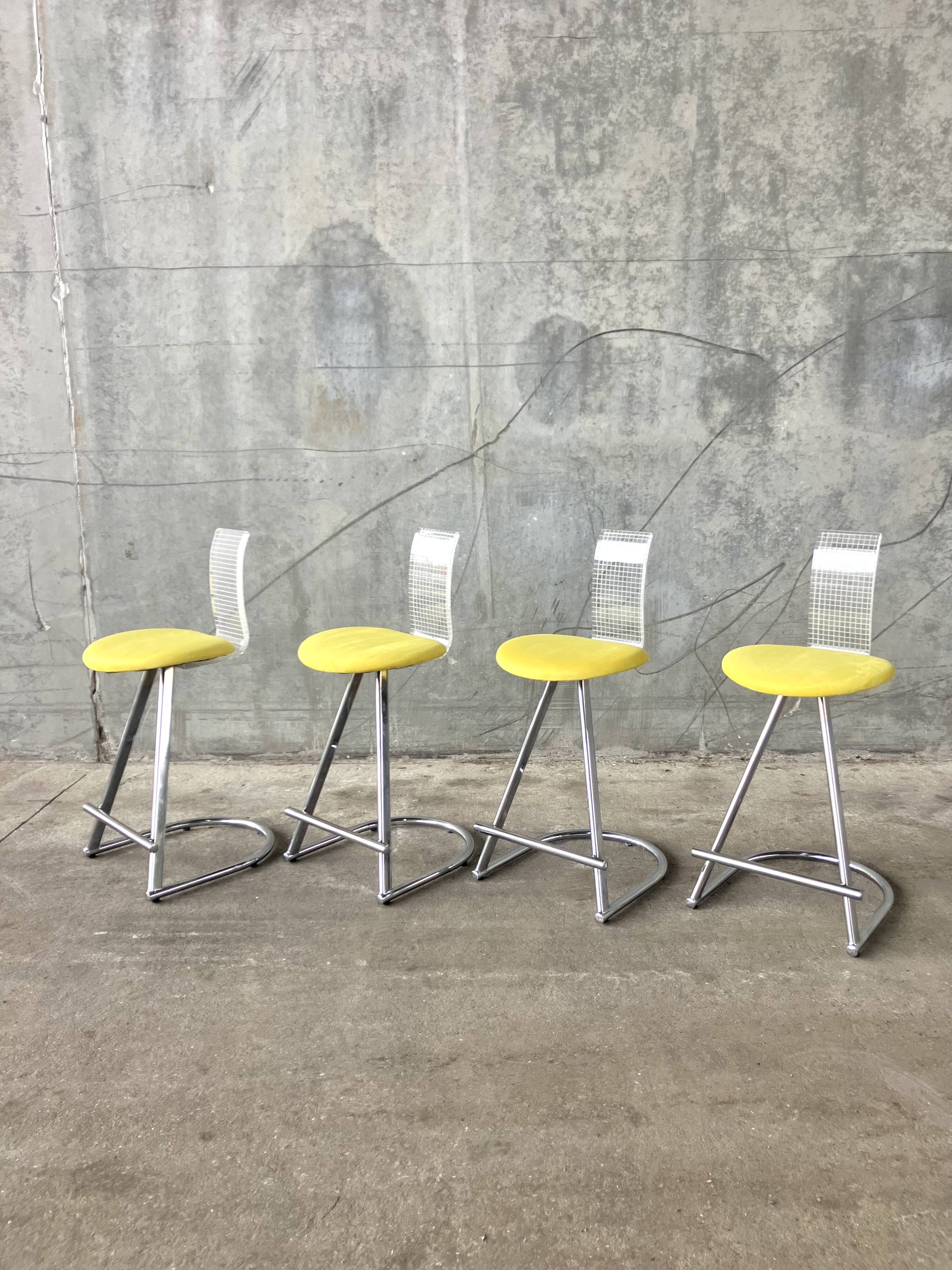 High chairs with plexiglass backrest Mirima, France