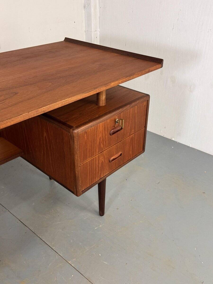 Mid-century Danish teak desk attributed to Louis van Teeffelen for Wébé, 1950s