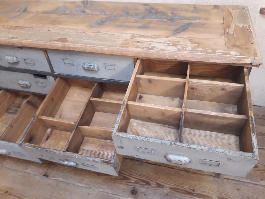 Industrial sideboard with 16 drawers