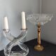 Antique table lamp in bronze and pressed glass by Ezan