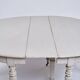 Round Dining Table - Gustavian Style - Gray Painted - Round Legs - Brass Wh