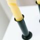 Set of 2 glossy black metal candleholders in retro Ikea Memphis style