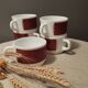 Set of 5 brown/white Negresco coffee cups, in opal glass from Arcopal, 1970