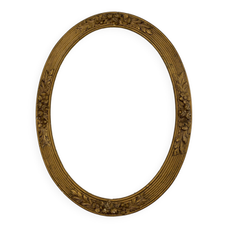 Ancien cadre en bois forme ovale