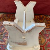 Patinated wooden footrest.