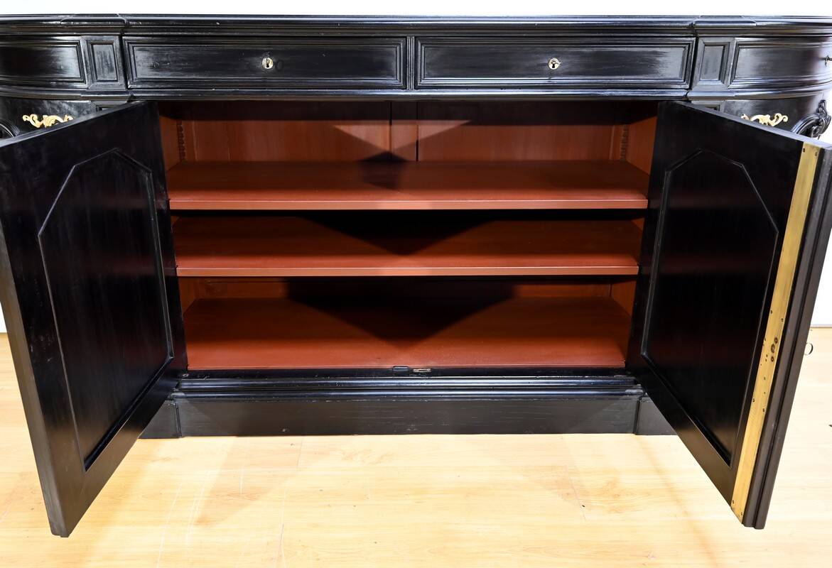 Sideboard of Blackened Oak Paneling, Regency style – Late 19th century