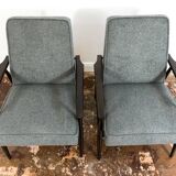 Vintage Armchairs Designed By H. Lis, Poland, 1960's, Set Of 2