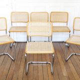 6 Cesca B32 Breuer Chairs Made in Italy - Canework of the seats redone