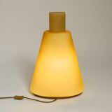 Large 1990s postmodern design floor or table lamp made of colored glass