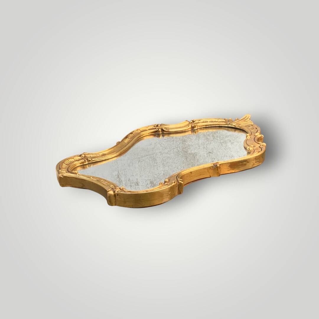 Antique Rococo style gilded resin wall mirror