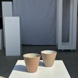 Lot de 2 tasses / mug en céramique indonésienne (mat brun)