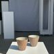 Set of 2 cups / mug Indonesian ceramic (matte brown)