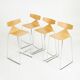 "Saya" bar stools by Lievore Altherr Molina for Arper, set of 4, ash and stainless steel, Saya, Italy.