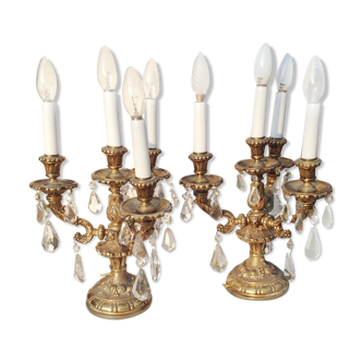 Pair of bronze girandoles early 20th