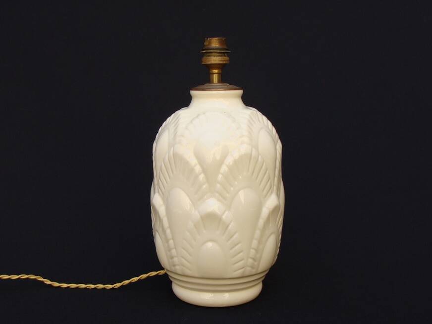 Boch cracked ceramic Art Deco lamp