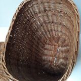 Wicker storage laundry basket and lid