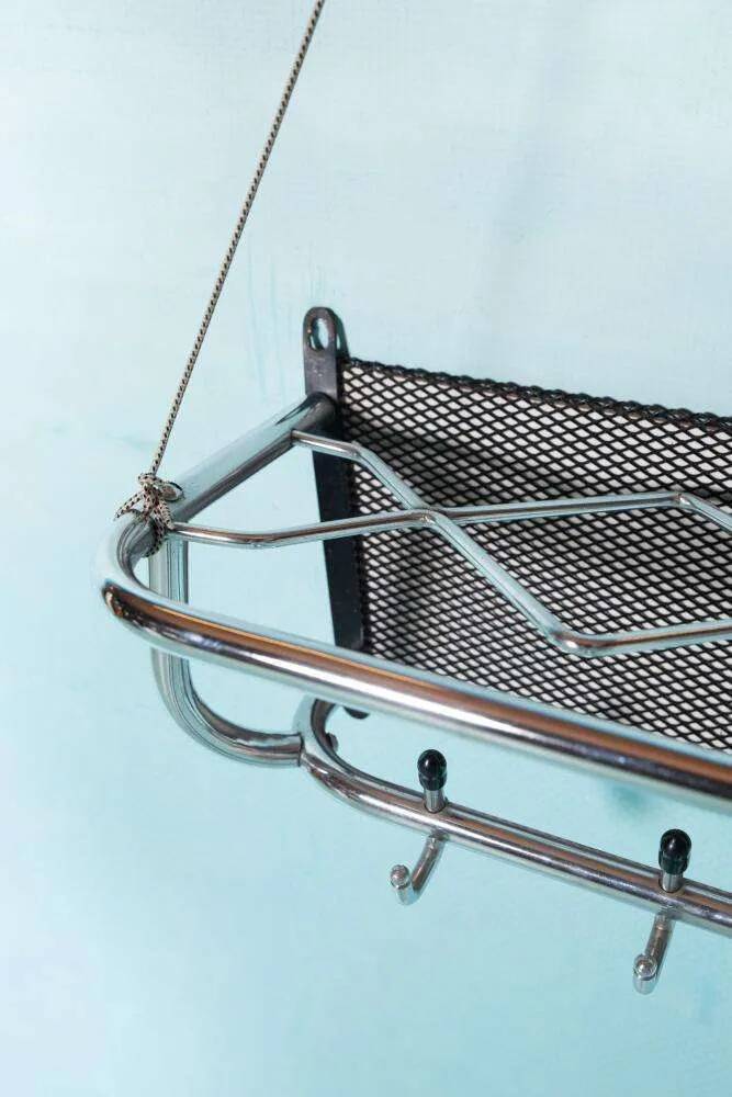 Minimalist metal coat rack from the 1970s