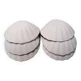 Set of 6 porcelain scallop shells for the oven