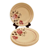 Set of 5 vintage Badonviller Simone flat plates.