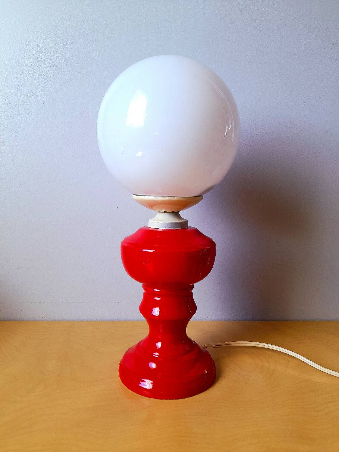 Ceramic and opaline lamp 1970.