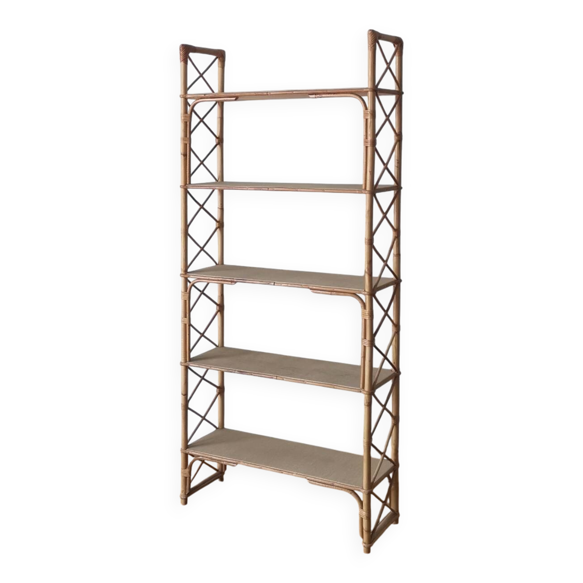 vintage rattan shelf