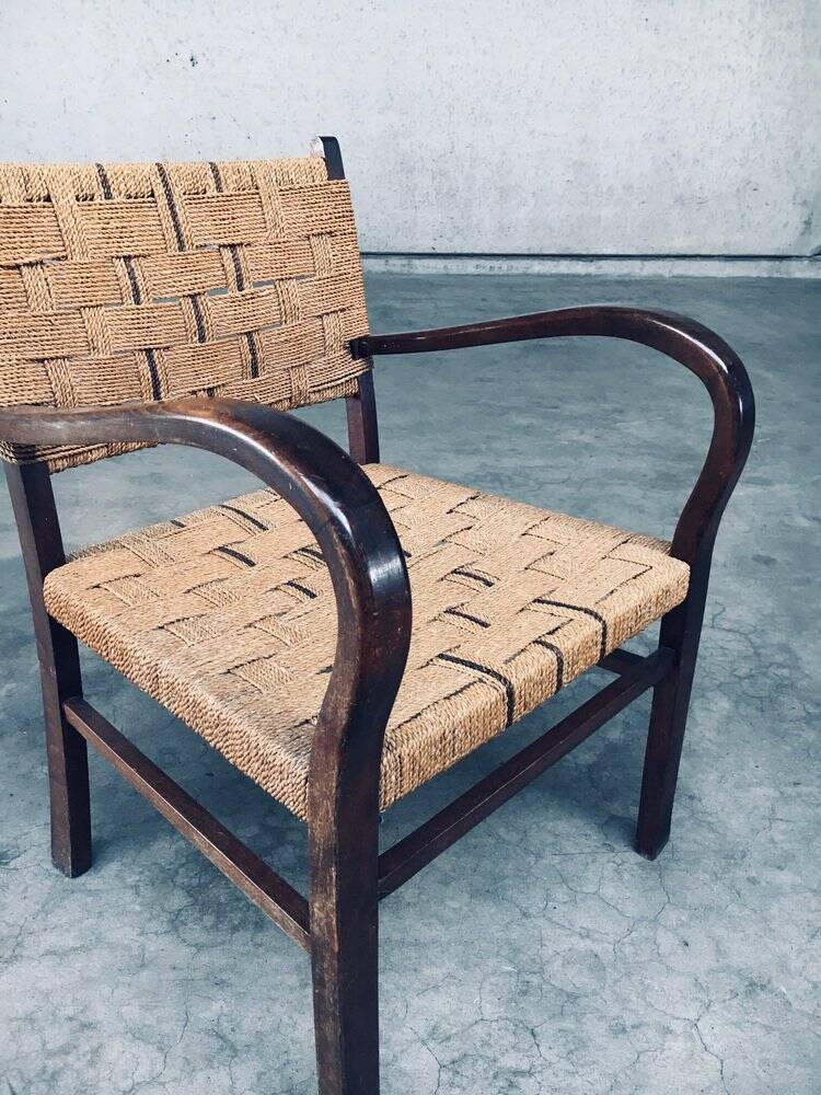 Bauhaus Style Rope Armchair by Axel Larsson, 1930s