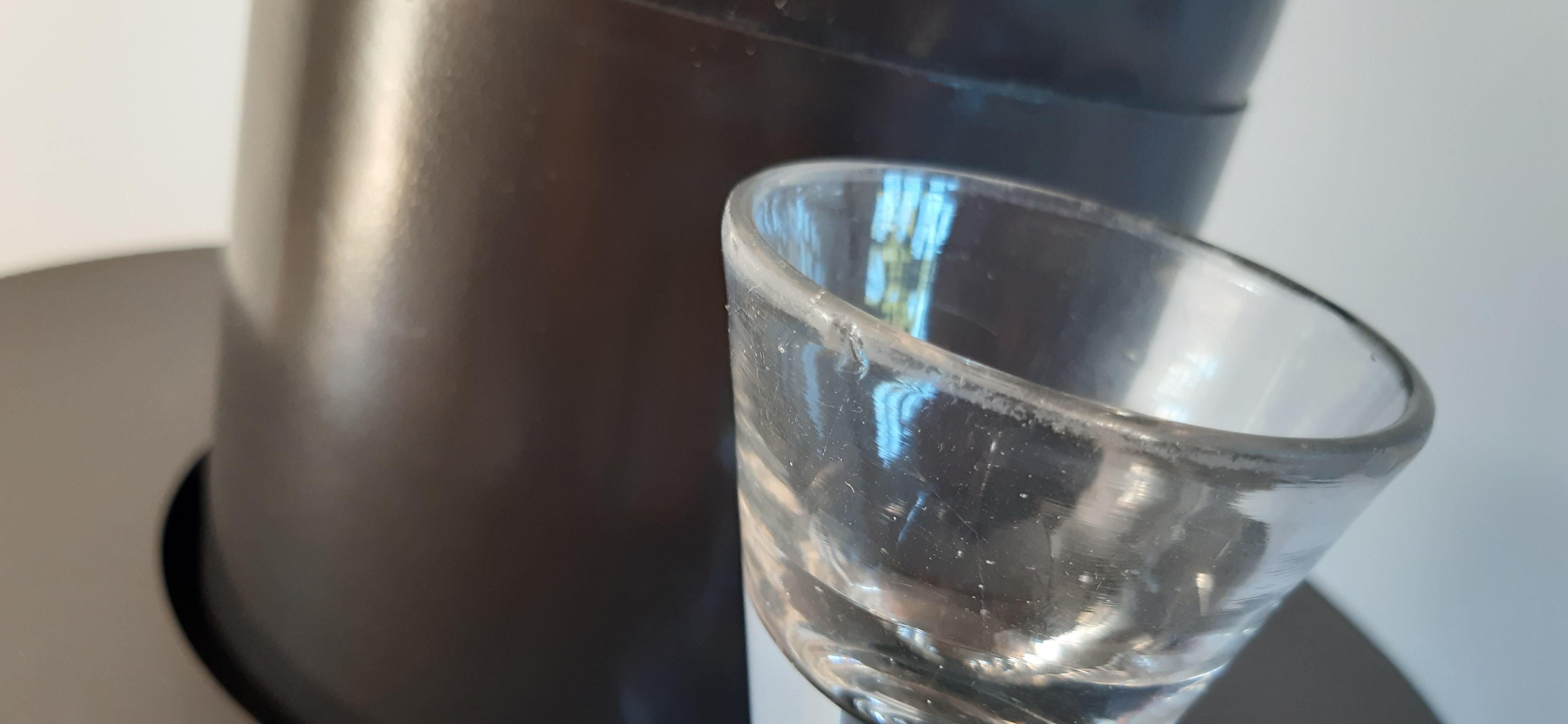 Set of 6 glasses of bar effect trompe l'oeil 30s