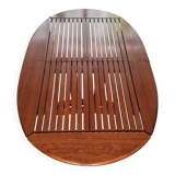 Table ovale à rallonge en bois bubinga verni triconfort avec ses 6 chaises