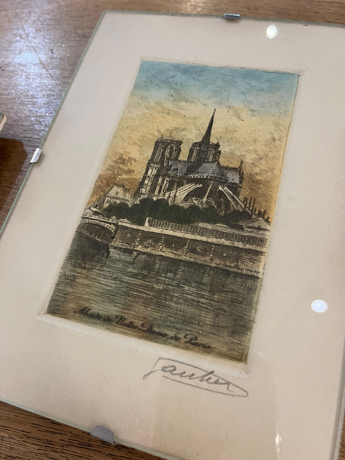 Set of 3 engravings from Paris, early 20th century, signed Gautier