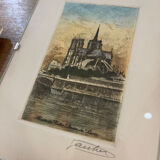 Set of 3 engravings from Paris, early 20th century, signed Gautier
