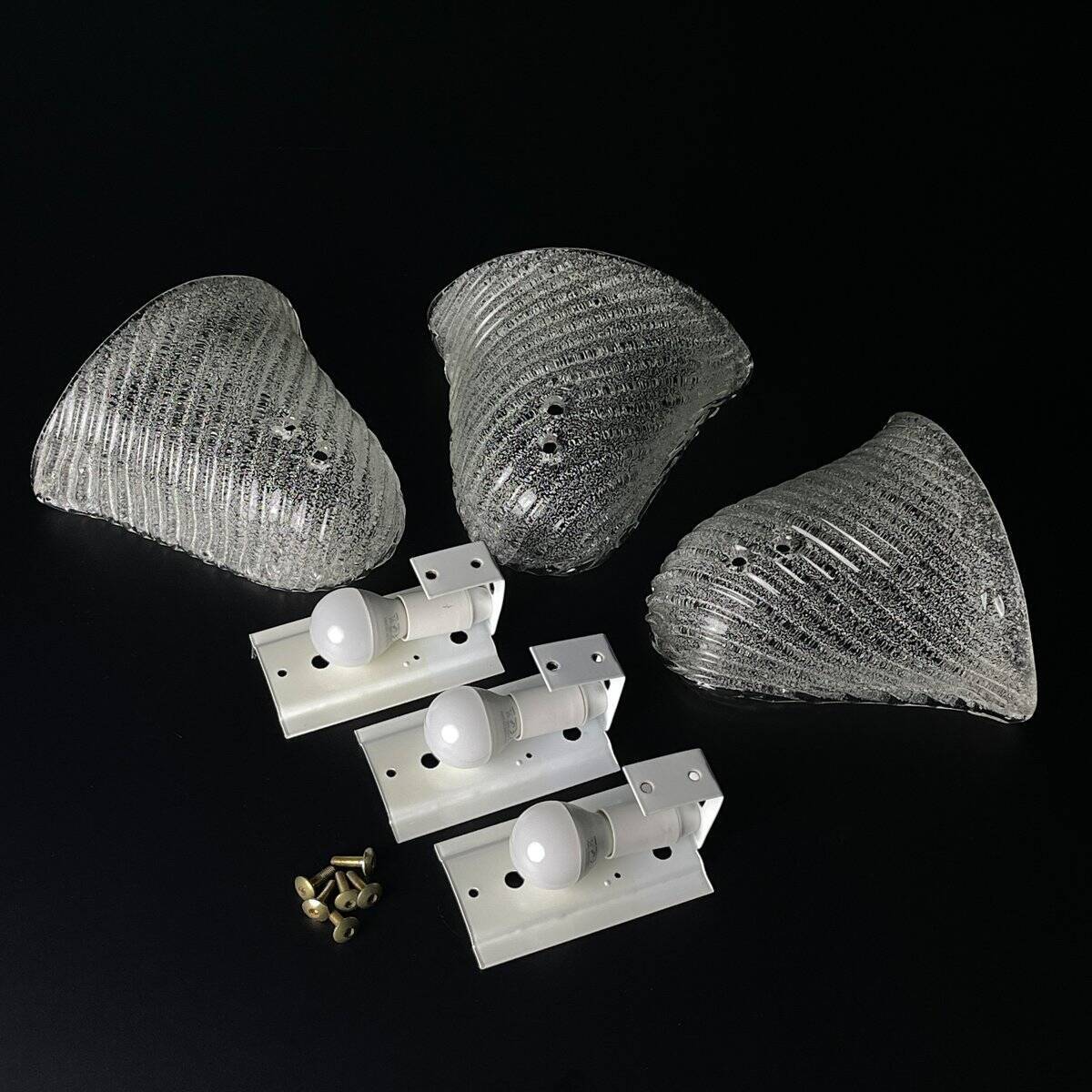 Original Murano wall lamps, Italy, 1970s