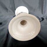 Old Rouen style earthenware candle holder decorated with flower basket 25 cm