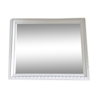 Miroir blanc ancien - 40x30cm
